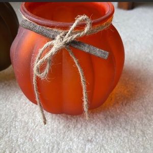 Fall decor candle vase holder orange